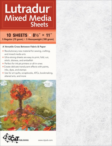 Lutradur® Mixed Media Sheets: 10 Sheets, 8 1/2” x 11” • 5 Regular (70 Gram) • 5 Heavyweight (100 Gram)