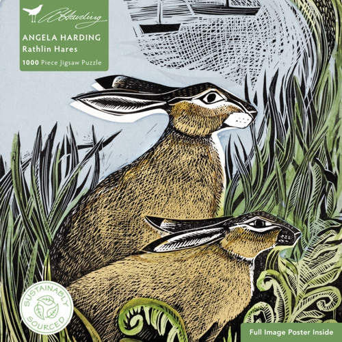 Adult Sustainable Jigsaw Puzzle Angela Harding: Rathlin Hares: 1000-pieces. Ethical, Sustainable, Earth-friendly