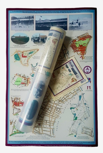Aston Villa History of The Beautiful Name - Celebrating the 150th Anniversary of the Founding of the Football Club 1874-2024: Supplied in a Clear Split Screw Type Tube - Print Size 24" x 16" (61cm x 41cm)