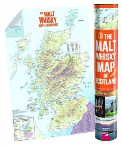 The MALT WHISKY MAP OF SCOTLAND: Folded, Rolled, Tubed