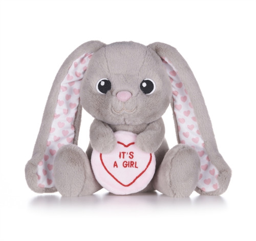 Love Hearts 7" Baby Girl Bunny Plush Gift