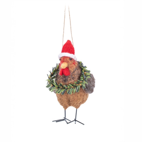 Turkey With Wreath Felt Decoration