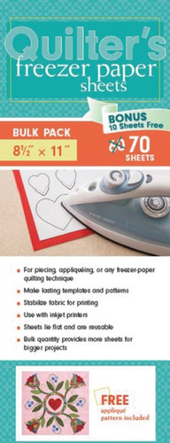 Quilter’s Freezer Paper Sheets, Bulk Pack: 70 Sheets, 81/2  x 11