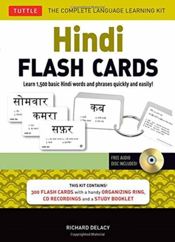 Hindi Flash Cards Kit: Learn 1,500 basic Hindi words and phrases quickly and easily! (Online Audio Included)