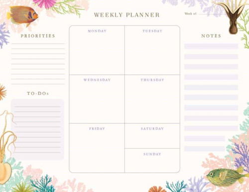 Art Of Nature: Under The Sea Weekly Planner Notepad Art Of Nature: Under The Sea Weekly Planner Notepad