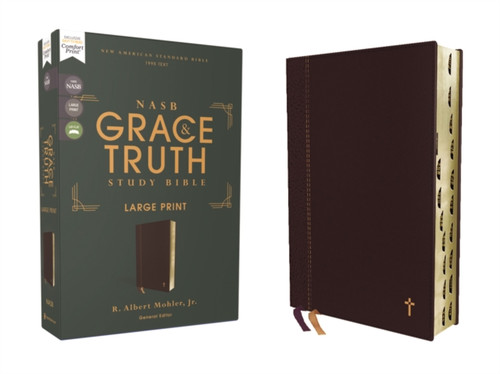 NASB, The Grace and Truth Study Bible, Large Print, Leathersoft, Maroon, Red Letter, 1995 Text, Thumb Indexed, Comfort Print