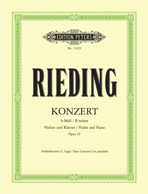 Concerto for Violin and Piano in B minor Op. 35: Easy Concerto in 1st Position