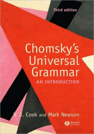 Chomsky's Universal Grammar by Vivian J. Cook (Author) - 9781405111867