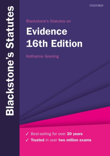 Blackstone'S Statutes On Evidence - 9780198857235