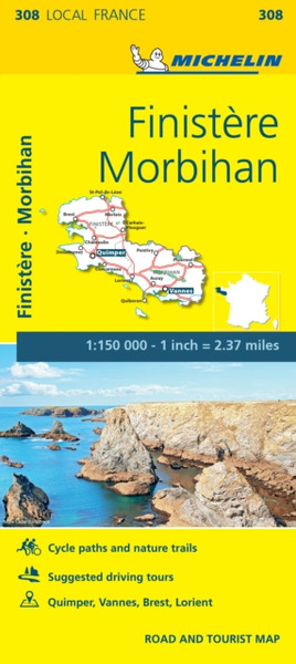 Finistere, Morbihan - Michelin Local Map 308: Map
