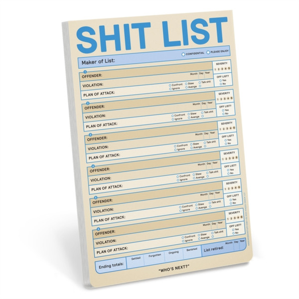 Knock Knock Shit List Pad (Pastel Version)