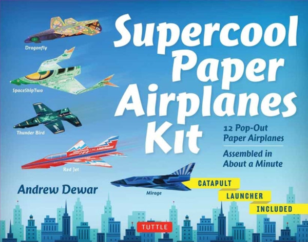 Supercool Paper Airplanes Kit : 12 Pop-Out Paper Airplanes Assembled in About a Minute: Kit Includes Instruction Book, Pre-Printed Planes & Catapult Launcher