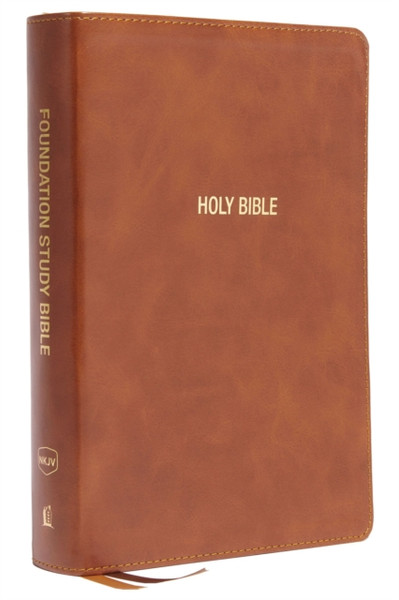 NKJV, Foundation Study Bible, Large Print, Leathersoft, Brown, Red Letter, Comfort Print : Holy Bible, New King James Version