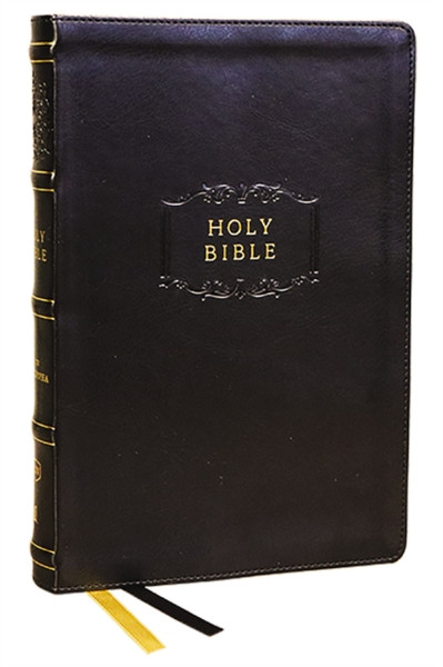 KJV, Center-Column Reference Bible with Apocrypha, Leathersoft, Black, 73,000 Cross-References, Red Letter, Comfort Print: King James Version