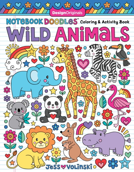 Notebook Doodles Wild Animals : Coloring & Activity Book