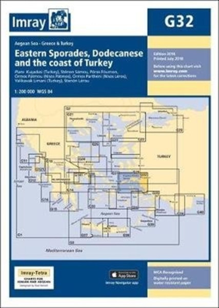 Imray Chart G32 : Eastern Sporades, Dodecanese & the Coast of Turkey