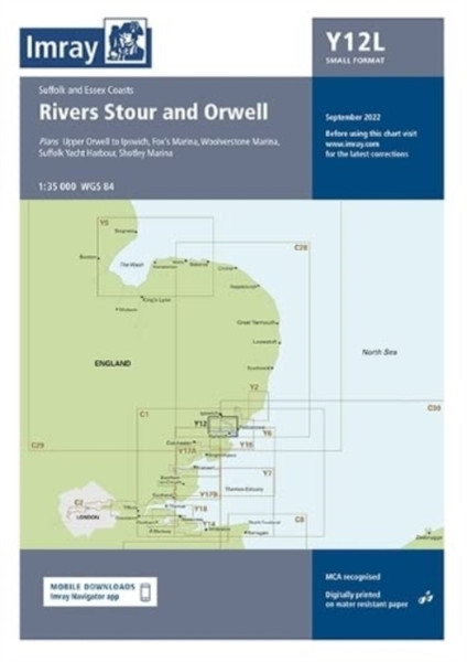 Imray Chart Y12 Laminated : Rivers Stour and Orwell