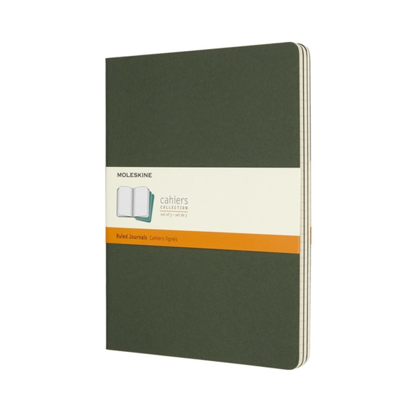 Moleskine Myrtle Green Extra Large Ruled Cahier Journal (Set Of 3)