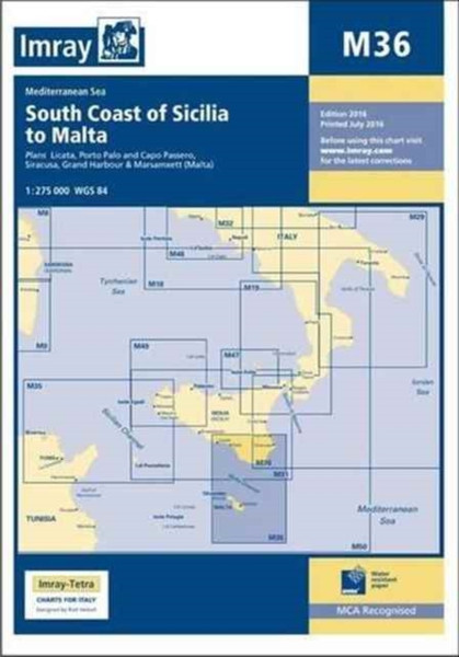 Imray Chart M36: South Coast Of Sicilia To Malta
