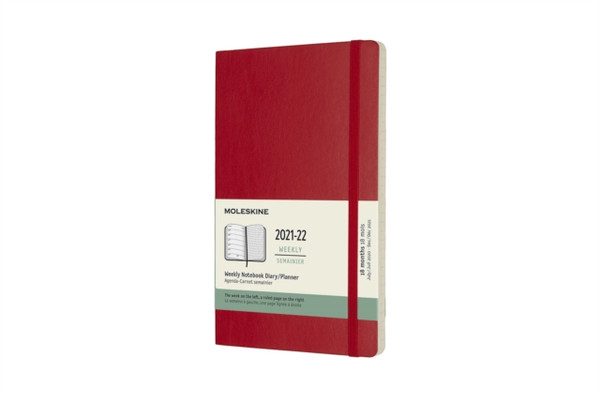 Moleskine 2022 18-Month Weekly Large Softcover Notebook: Scarlet Red