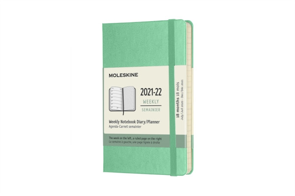 Moleskine 2022 18-Month Weekly Pocket Hardcover Notebook: Ice Green