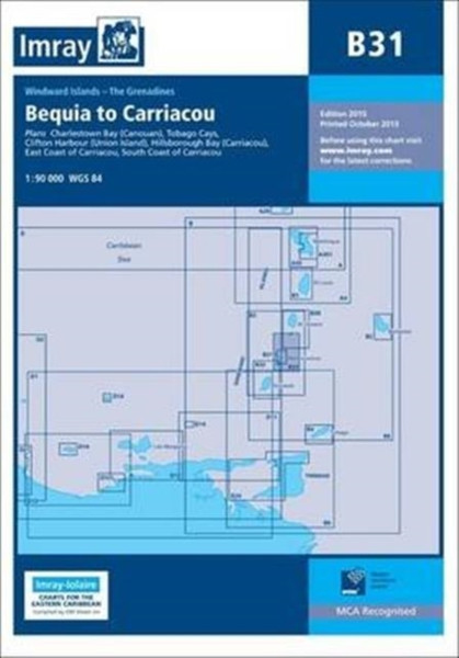 Imray Chart B31: Grenadines - Middle Sheet; Bequia To Carriacou