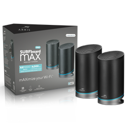 SURFboard mAX™ Pro Mesh Wi-Fi 6 System (2-pack) & SB8200 Cable Modem DOCSIS 3.1 SURFboard mAX™ Pro Mesh Wi-Fi 6 System (2-pack) & SB8200 Cable Modem DOCSIS 3.1