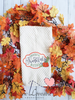Grateful, Thankful, Blessed Kitchen Towel