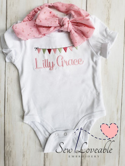 Name with banner bodysuit