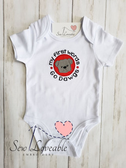 My First Words Go Dawgs baby bodysuit