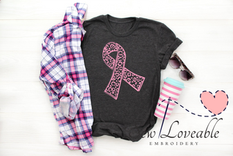 Leopard Print Awareness Ribbon Pink