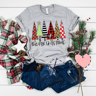 Merry Christmas colorful trees- LONG SLEEVE