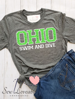 Ohio Swim and Dive Glitter Vinyl Tee