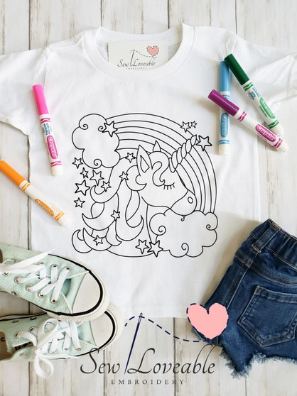 Coloring Unicorn Tee