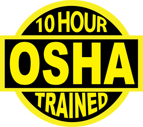 10 Hour OSHA Hard Hat Decal
