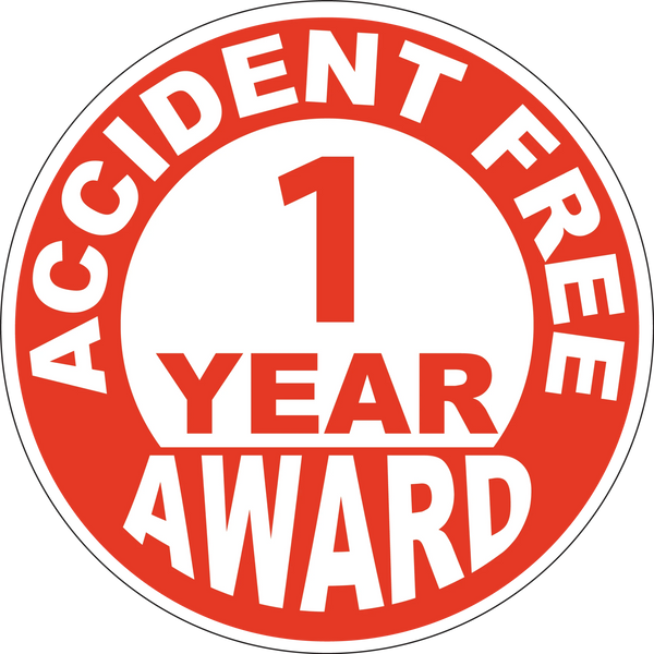 Accident Free 1 Yr Hard Hat Decal