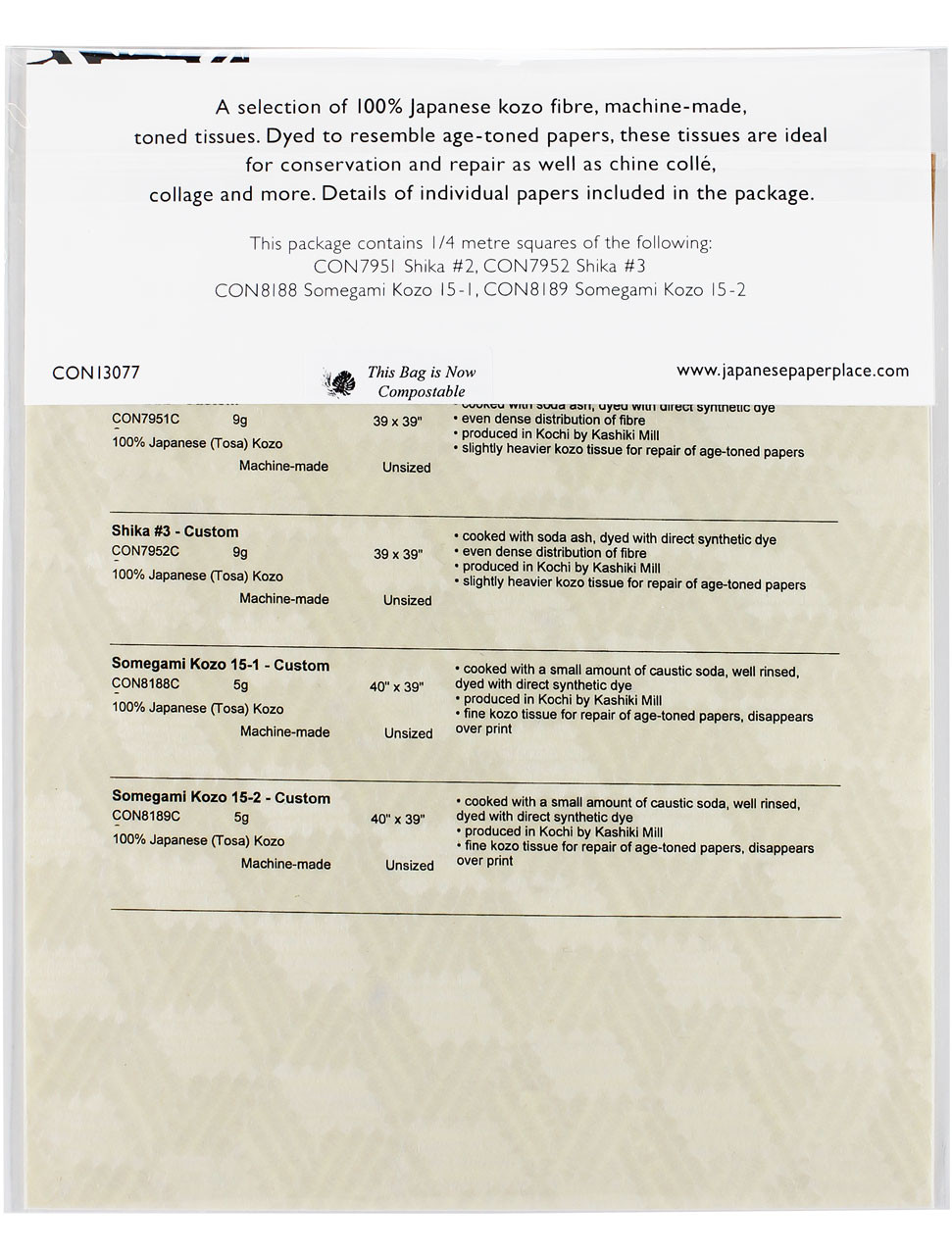 Conservation Assortment - Dark Tone Tissues - The Japanese Paper Place