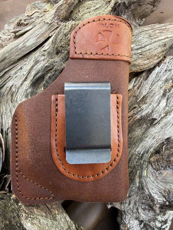 Talon S&W Shield Ruger Max 9 Taurus PT709 Honor Guard 9/40 IWB Holster w/Lasermax Brown Right Hand