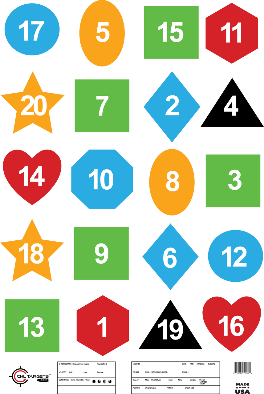 SRT - Training & Diagnostic - Shapes,Colors,&Numbers (100 Target Pack ...