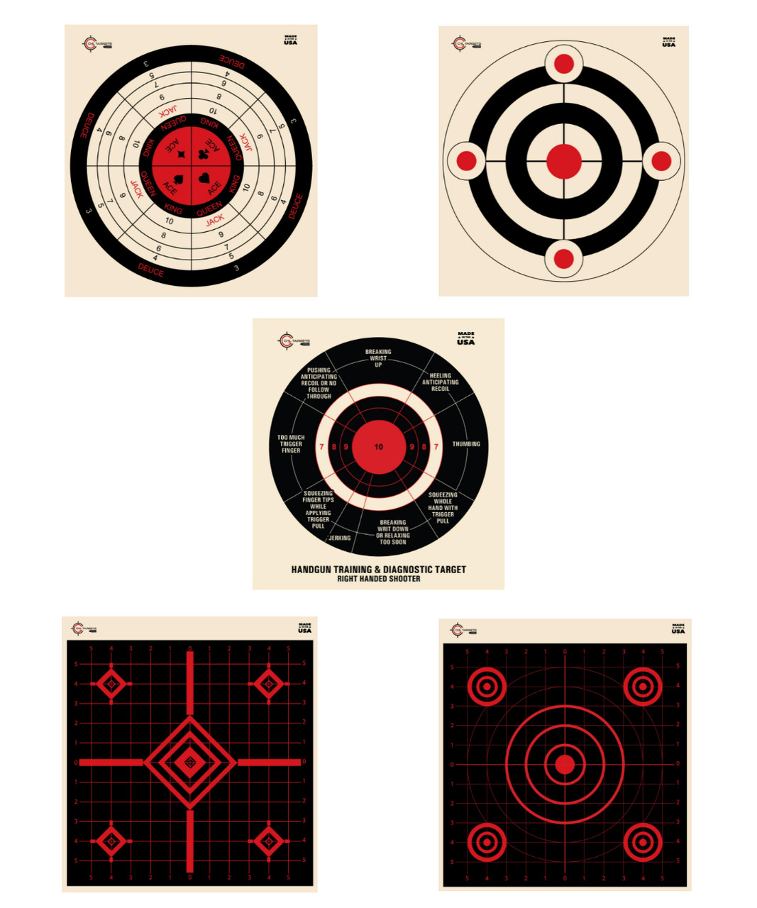 Shooting Range Targets 13"x 14" Sample Pack 6 CHL Targets
