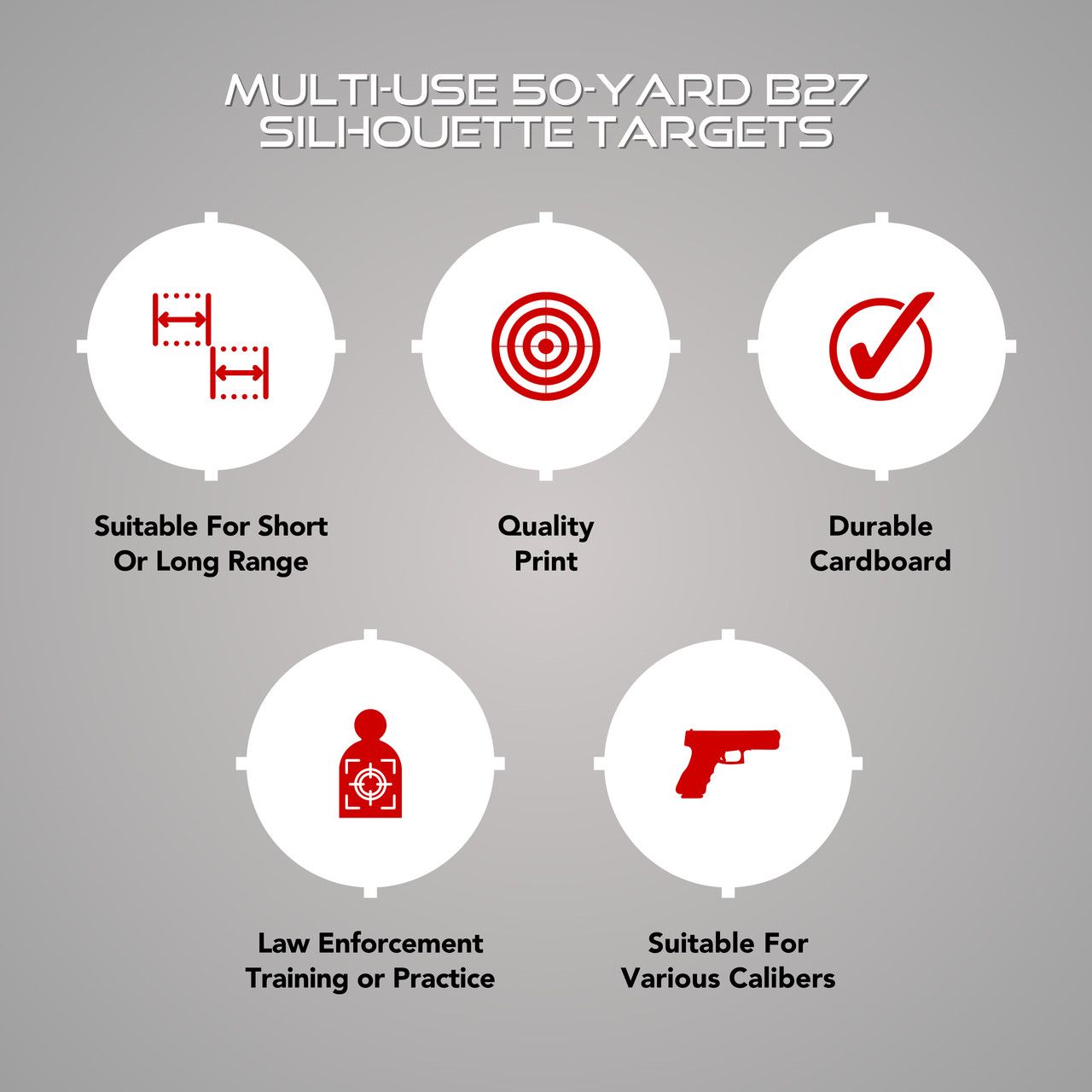 B-27 Cardboard Shooting Targets – Green Silhouette 50 Pack for Range ...