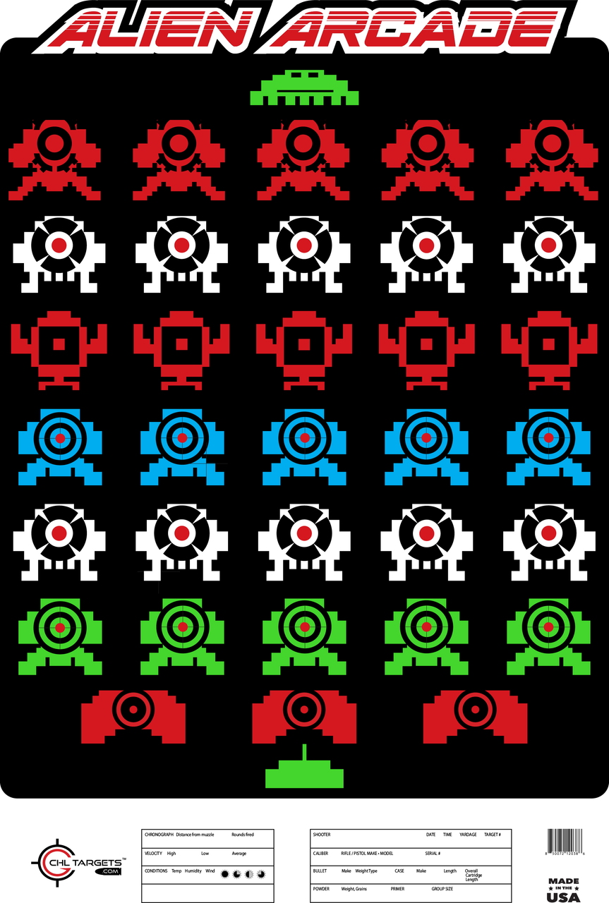 Alien Arcade Shooting Game Targets – Fun Range Target (100 Pack)