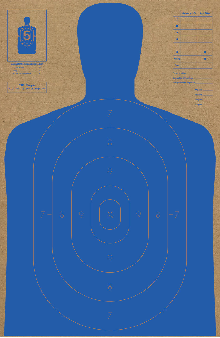 B-29 (CB) BLUE (21.5 X 23.5) (50 Target Pack) (FREE SHIPPING) - CHL Targets