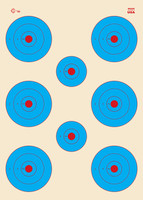 SRT - Bulls Eye Targets - 8Up - Bullseyes - BLUE (100 Target Pack)