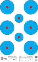 SRT - Bulls Eye Targets - 8Up - Bullseyes - BLUE (100 Target Pack)