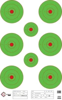 SRT - Bulls Eye Targets - 8Up - Bullseyes - GREEN (100 Target Pack)