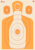SRT - Silhouette -  Silhouette w/ FBI-Q - ORANGE (100 Target Pack)