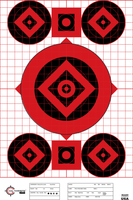 SRT - Sighting Targets - 5Up Bullseye (Crosshairs) (100 Target Pack)