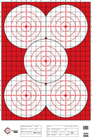 SRT - Sighting Targets - 5Up Bullseye (4 Corners) (100 Target Pack)