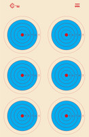 SRT - Bulls Eye Targets - 6Up Bullseye (5 Ring) BLUE (100 Target Pack)